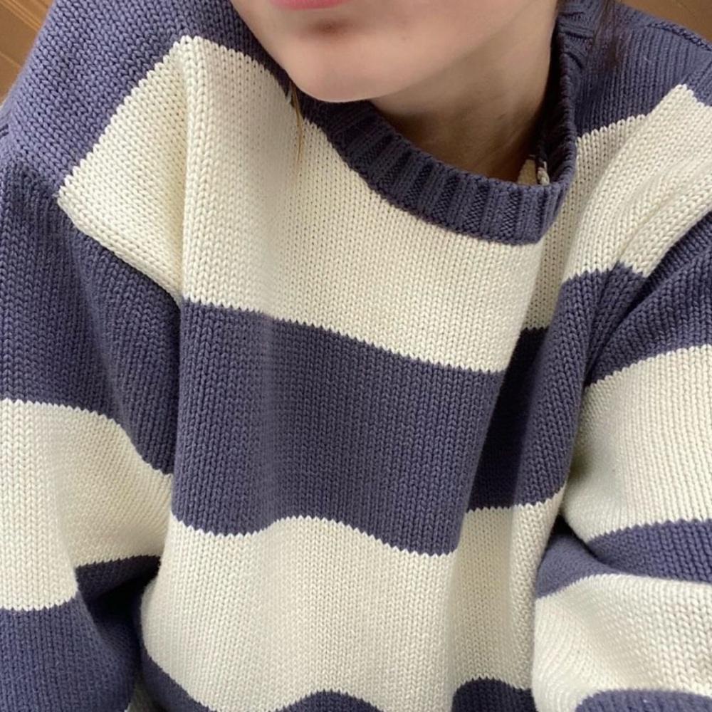 Brandy Melville Brianna Sweater (Cream/Navy) - Picture 5 of 7